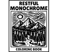Restful Monochrome Coloring Book: Relaxing One-Color Art Designs for Adults | Simple Yet Stunning Black & White Patterns to Calm Your Mind and Unwind