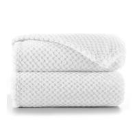 RESTILO Coperta avvolgente 220 x 240 cm - Coperta in microfibra, coperta da interno, copriletto, in pile, morbida, soffice, avvolgente, stile scandinavo, Bianco, Henry