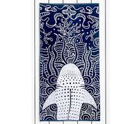 RESTILO Telo mare grande 90x180 cm Telo mare 100% cotone spugna velour, morbido e assorbente, facile da lavare, asciugatura rapida, blu scuro, blu acquamarina, bianco, Squalo