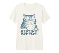 Resting Cat Face Maglietta Premium