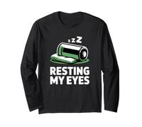 Resting My Eyes Battery Sonno Riposo Sleepy Maglia a Manica