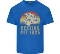Resting Pit Bull Viso Divertente Cucciolo Cane Uomo Cotone T-Shirt