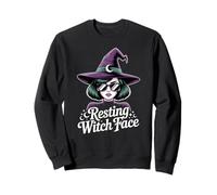 Resting Witch Face Divertente Halloween Moderno Sarcastico Citazione Felpa