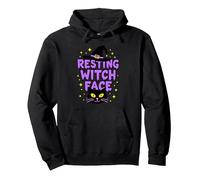 Resting Witch Face: Spettrale Halloween Cat Lover Magic Felpa con Cappuccio, Unisex per Adulti, Nero, XXL
