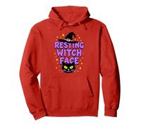 Resting Witch Face: Spettrale Halloween Cat Lover Magic Felpa con Cappuccio, Unisex per Adulti, Rosso, XXL