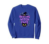 Resting Witch Face: Spettrale Halloween Cat Lover Magic Felpa, Unisex per Adulti, Blu Reale, M