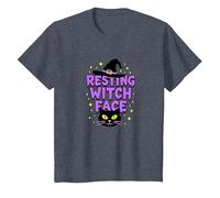 Resting Witch Face: Spettrale Halloween Cat Lover Magic Maglietta, Bambini, Pervinca, 6 Anni