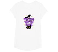 Resting Witch Face: Spettrale Halloween Cat Lover Magic Maglietta, Ragazze, Bianco, XS