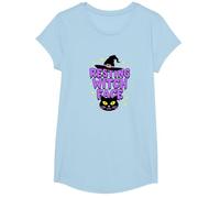 Resting Witch Face: Spettrale Halloween Cat Lover Magic Maglietta, Ragazze, Celeste, S