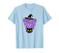 Resting Witch Face: Spettrale Halloween Cat Lover Magic Maglietta, Uomo, Celeste, M