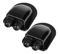 Restmo 2 Pezzi Passacavo Solare Impermeabile IP68 - Alloggiamento in ABS Resistente alle Intemperie con Doppia Entrata per Penetrazione Tetto, per Camper, Roulotte e Barche，Nero