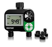 Restmo Timer dell'acqua a 2 zone con 3 programmi separati, timer di irrigazione digitale con ritardo della pioggia/sistema di irrigazione manuale/automatico per rubinetto esterno, irrigatore da