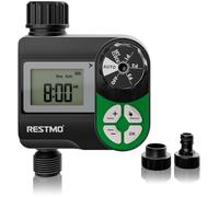 RESTMO Timer per l'acqua con 3 Programmi Separati, Timer programmabile a 7 giorni per irrigazione a goccia, Controllo automatico/manuale/ritardato dalla pioggia per irrigazione a goccia, Sistema di