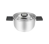 RESTO Pentola in acciaio inox 18/10 Ø 18 x 10 cm - Pentola con manici pieghevoli - induzione - Pentola con coperchio in vetro resistente al calore e scala di misurazione in confezione regalo 2,5 l