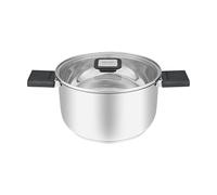 RESTO Pentola in acciaio inox 18/10, diametro 20 x 11,5 cm, con manici pieghevoli, a induzione, con coperchio in vetro resistente al calore e scala di misurazione in confezione regalo da 3,2 l