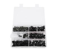 Restokki 198Pcs/Set Motorcycle Accessory Windscreen Fairing Screws M5 M6 Bolts Kit, Silver Black Red Blue Golden Green (Black)