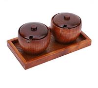 Restokki 2 pezzi Contenitori per set di scatole di stoccaggio in legno per il ristorante da