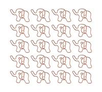 Restokki 20 graffette per carta a forma di elefante carino, clip da ufficio in ferro color oro rosa per l'organizzazione dei documenti