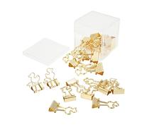 Restokki 20Pcs Cute Little Duck Design Iron Paper Clips, Wide Application Small Clips Paper Clamps (Gold)