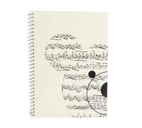 Restokki 50 pagine Notation Notation Notebook Experience di scrittura di carta per scrittori di canzoni Black Piano (Yellow bear pattern)