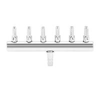 Restokki 6-Way Aquarium Air Flows Control Lever Valve Distributor Stainless Steel Fish Tanks Splitter