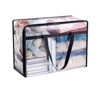 Restokki Borsa portaoggetti trasparente Borsa portaoggetti per coperta in PVC Organizzatore per armadio con maniglia