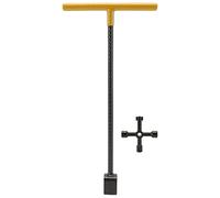 Restokki Chiave con misuratore dell'acqua Acciaio T Strumento di utilità a 4 vie per rubinetti delle valvole a casa (Giallo)