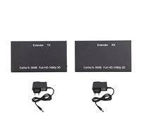 Restokki Estensione della Linea di Rete Interfaccia multimediale HD Prolunga Cavo di Rete Supporta EDID HDCP 3D 1080p Tramite Cat 5E Singolo AC100-240V(Me)