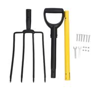 Restokki Forca da Giardino con Impugnatura a Y, forca da 46 Pollici, 4 Denti, per Giardinaggio, scavo, compostaggio
