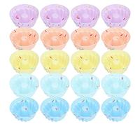 Restokki Stampo da forno per cupcake in silicone da 20 pezzi Pratici supporti colorati riutilizzabili per mini cupcake per feste di dessert (Insieme del filo)