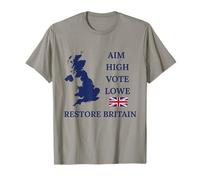 Restore Britain Aim High Lowe British Pride Regno Unito Maglietta
