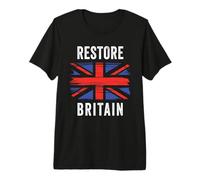 Restore Britain - Flag UK Conservative Graphic (Black) Maglietta Premium