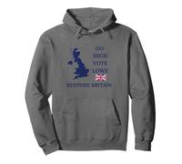 Restore Britain Go High Vote Lowe British UK Regno Unito Felpa con Cappuccio