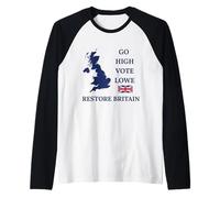 Restore Britain Go High Vote Lowe British UK Regno Unito Maglia con Maniche Raglan