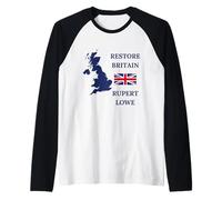 Restore Britain UK Pride British Patriots' GB Regno Unito Maglia con Maniche Raglan