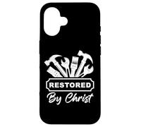 Restored by CHRIST - Christian Men's Faith Gospel Tools Custodia per iPhone 16