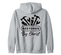 Restored by Christ - Christian Men's Faith Gospel Tools Felpa con Cappuccio
