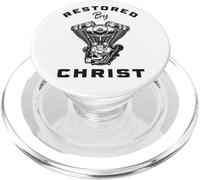 Restored by CHRIST - Christian Men's Motorcycle Gospel Faith PopSockets PopGrip per MagSafe