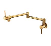 Restroving Parete Dorata Resoucet Piegabile Pieghevole Ottone rotabile Tocca Doppia Giunzione Azzurro Singola Mixer a Freddo per Il lavandino della Cucina Design di Risparmio Spaziale
