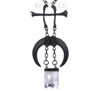 Restyle Artigli & Ossa Nero Collana Corvo Luna Cristallo Goth Occulto Gioielli