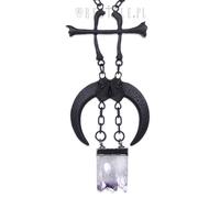 Restyle Artigli & Ossa Nero Collana Corvo Luna Cristallo Goth Occulto Gioielli