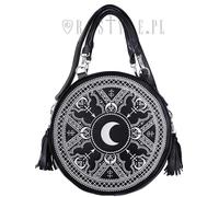 Restyle Bianco Henné Luna Rotondo Borsa Ricamo Punk Goth Strega Borsa