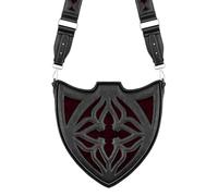 Restyle Borsa a tracolla Claretia Gothic Velluto Rosso Nero Scudo Borsa a tracolla 30 cm