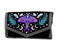 Restyle Portafoglio della foresta incantata Pochette in cristallo di falena gotica con fasi lunari