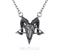 Restyle RAM Teschio Argento Pentagramma Gotico Animale Punk Occulto Gioielli