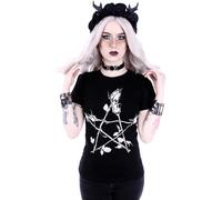Restyle Rosa Pentagramma Gotico Camicetta Emo Punk Rocker Donna Maglietta