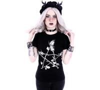 Restyle Rosa Pentagramma Gotico Camicetta Emo Punk Rocker Donna Maglietta