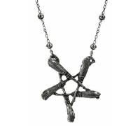 Restyle Streghe Scopa Pentagramma Wiccan Pagano Gotico Punk Argento Collana