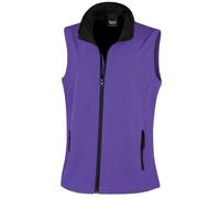 Result Gilet Softshell Donna Zip Tasche Stampa Personalizzabile Nero/Arancione