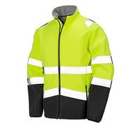 Result Safeguard - Giacca Softshell alta visibilità - Uomo (XL) (Giallo Fluo/Nero)